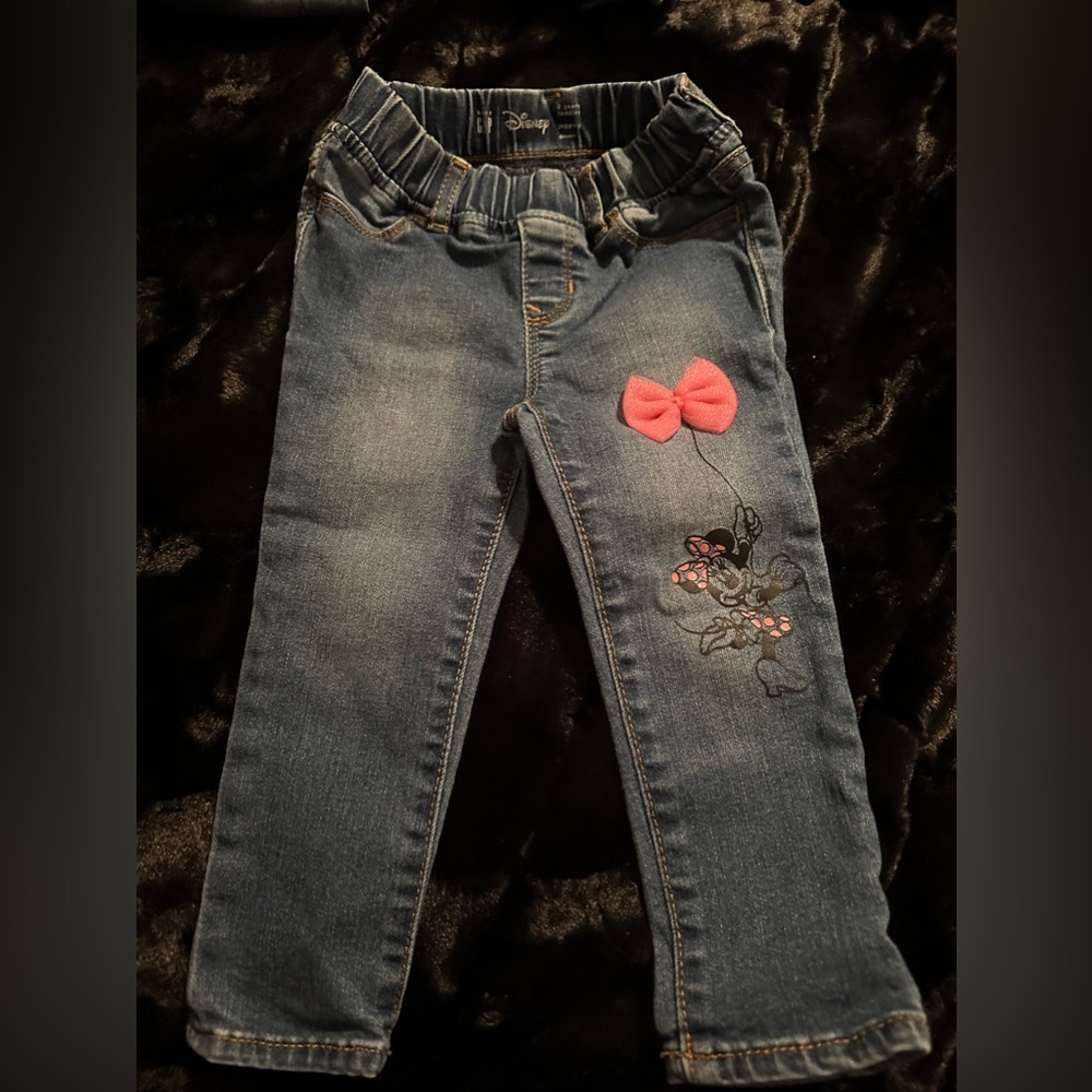 Gap Disney Minnie Mouse Toddler Girl Jegging Jeans size 2T EUC